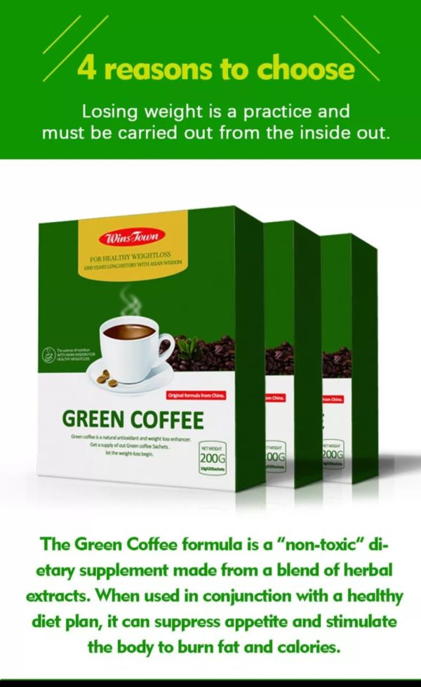 Green Coffee, 20Pcs Green Coffee Green Slim Coffee with Ginseng Control Weight-Loss New UK